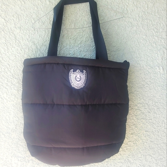 Victoria Secret Pink Black Puffer Tote Bag with Zip Closure - Picture 1 of 8